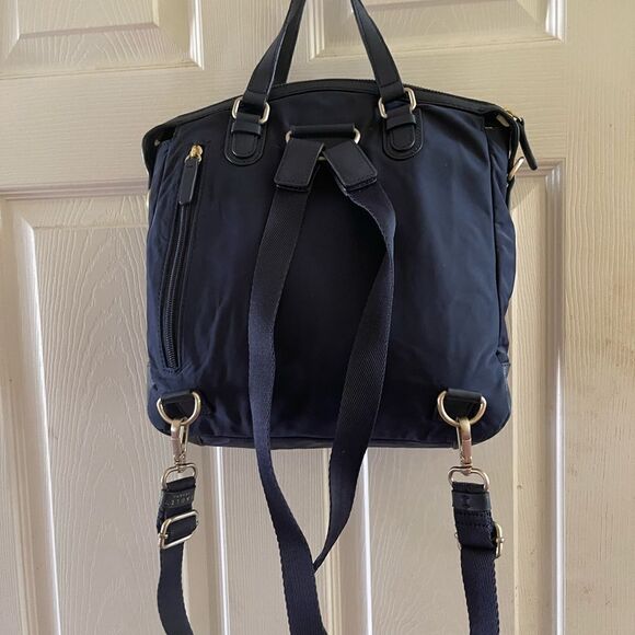 Radley London Navy Blue Nylon Spring Park  medium Backpack gold tone h… - Picture 2 of 12